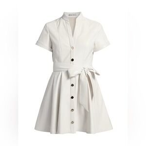 Alice + Olivia White Button-Down Mini Dress